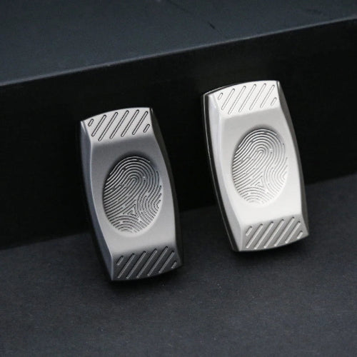 silver fingerprint Fingerprint Magnetic Fidget Slider for stress relief and focus
