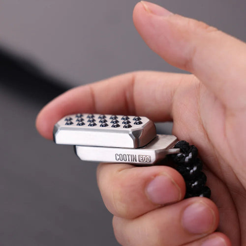 Metal sliding fidget toy with magnetic push mechanism for stress relief.