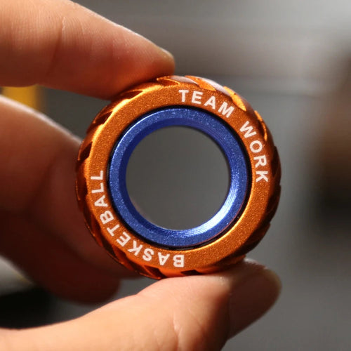 Close-up of Ratchet Wheel EDC Fidget Ring purple showing smooth ratchet slider mechanism