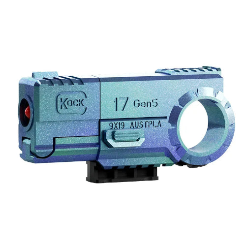 compact pocket fidget gun toy blue for anxiety and desk play UK
