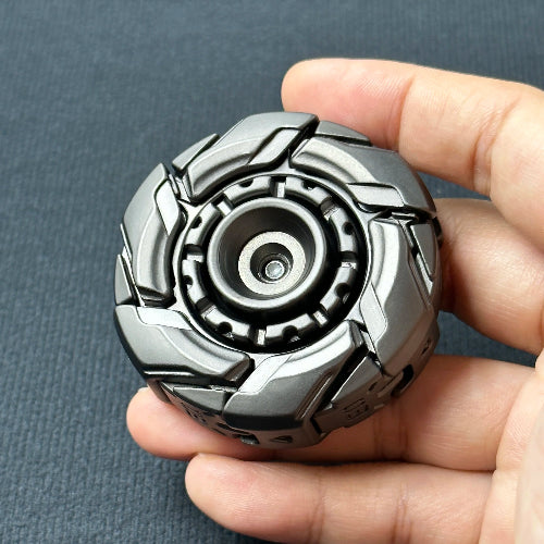 Side view of Open Armour fidget slider grey alloy build – durable stress relief spinner