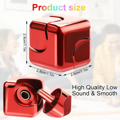 Premium metal fidget toy Red for adults with smooth fingertip rotation