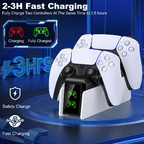ps5 dualsense charging station with anti-slip base and compact stand design