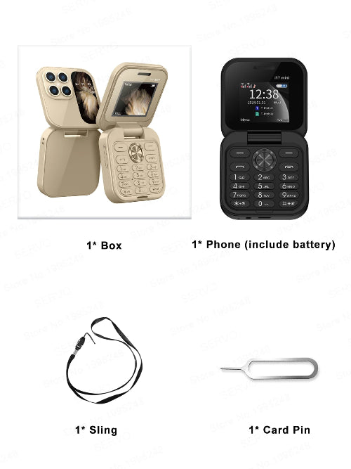 mini flip phone lightweight basic mobile for calls and texts