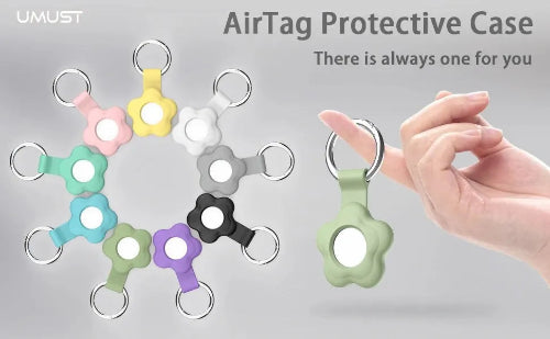 airtag holder durable silicone cover for keys and bags