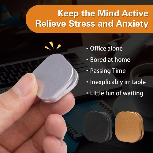 Close-up of Magnetic Fidget Slider See-Saw Gold showing smooth magnetic sliding action