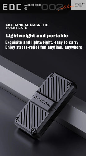 Magnetic fidget slider stress relief gadget on office desk for mindfulness and focus