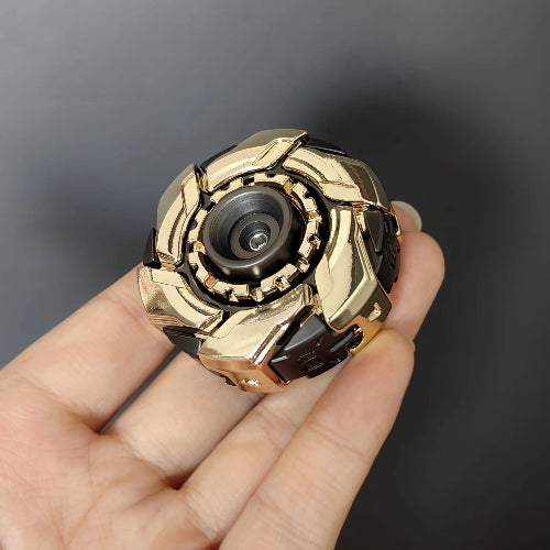 Open Armour metal fidget slider spinning toy on desk