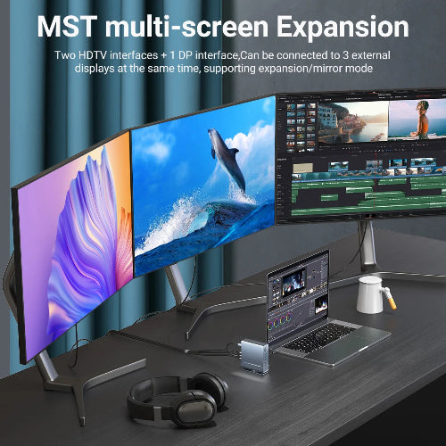 USB-C Docking Station UK hub with ethernet and sd card reader