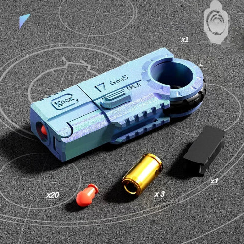 fidget gun toy blue alloy metal hand spinner for stress relief