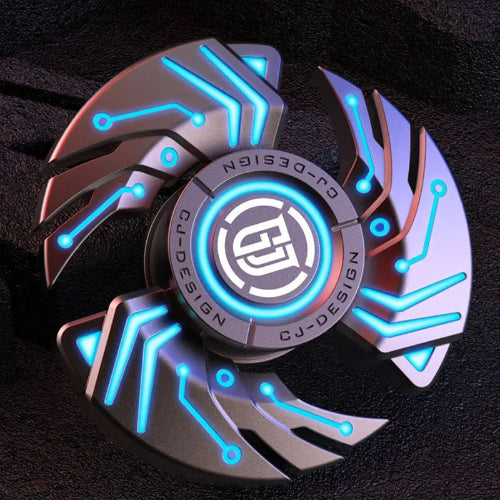 blue metal fidget slider with magnetic push card design for stress relief