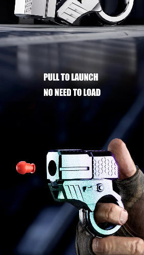 Close-up of Alloy Shooting Practice Fidget Pistol Toy showing stainless steel alloy build and mechanical details for fidget and focus