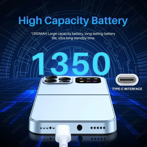 SERVO A50 PRO flip phone with LED flashlight camera and media player