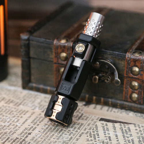 side view of musketeers gun fidget spinner bolt mechanism – tactile haptic click slider for relaxation