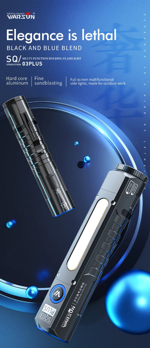 rechargeable LED flashlight magnetic hands free work light