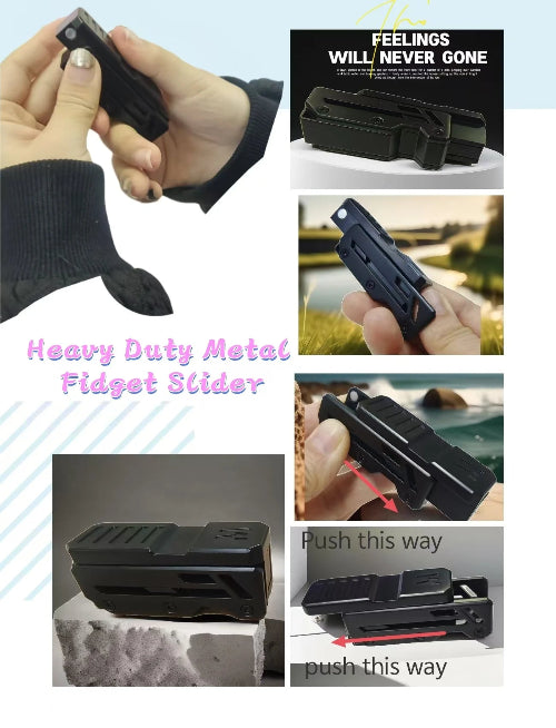 sleek black magnetic fidget slider EDC toy made from durable metal