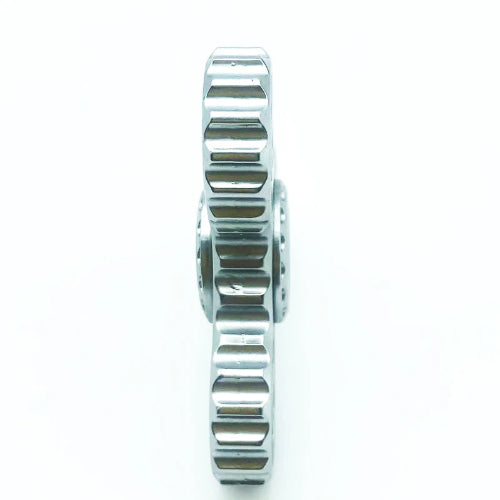 hand holding fidget rings for anxiety ratchet stainless steel thumb slider ring for anxiety and ADHD relief