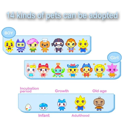tamagotchi colour screen pocket virtual pet with mini games