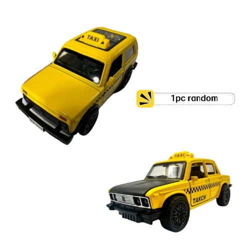 metal taxi toy car alloy pull back diecast model with opening doors