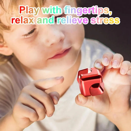Compact metal fidget toy red for travel, work, and anxiety relief