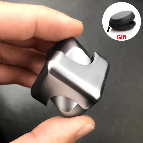 metal fidget toy silver rotating cube gyroscope for stress relief