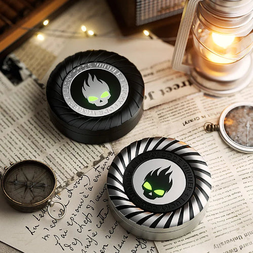 Close-up of Metal Fidget Spinner Gyro with smooth rotating gyro design