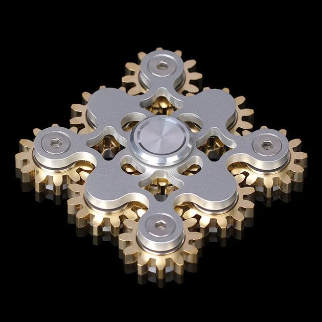 compact EDC fidget spinner gears carried in hand