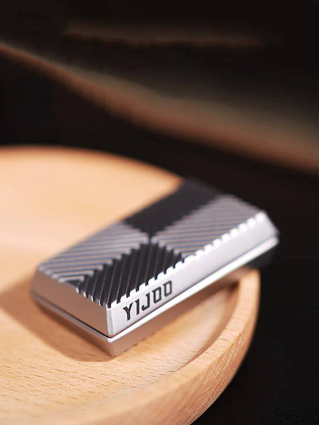 push slider fidget grey metal pocket EDC gadget