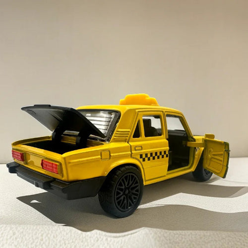 metal taxi toy car durable alloy body pull back action vehicle