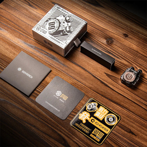 premium double-column ratchet fidget spinner UK with smooth push-slider mechanism