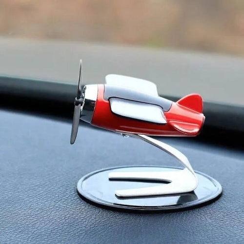 solar airplane car decoration red and black airplane model