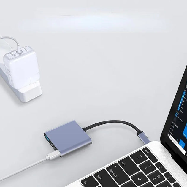 3-in-1 Type-C USB Hub Fast Charger | Multi-function Portable Docking Station - Chys Thijarah