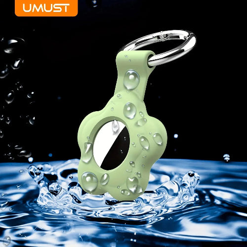 airtag holder silicone waterproof case with secure keychain