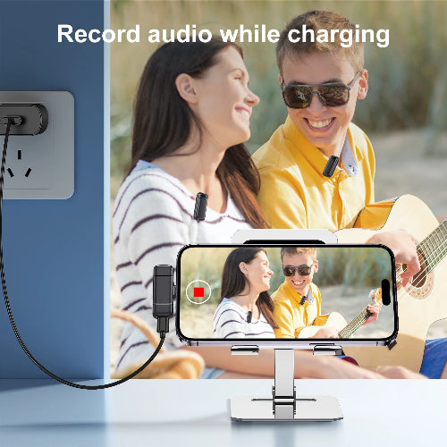 wireless lav mic dual transmitter microphone for content creators