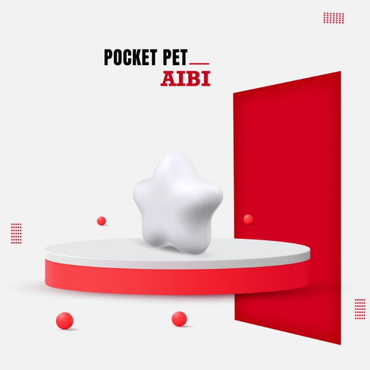 AIBI robot official smart LED light on red podium