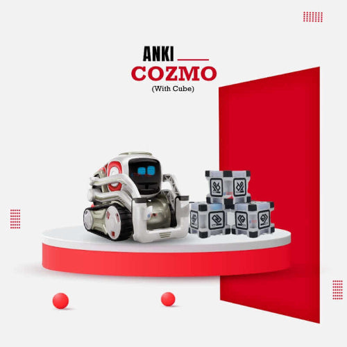 anki cozmo robot with three cubes showing the right side