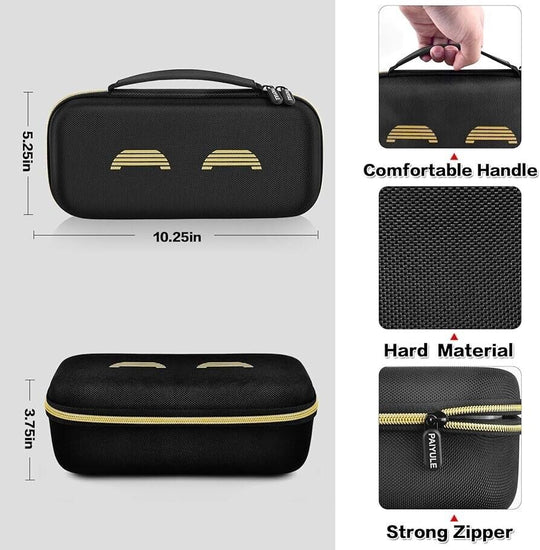 Anki Vector carry case details shown with usage, dimensions and fabrics