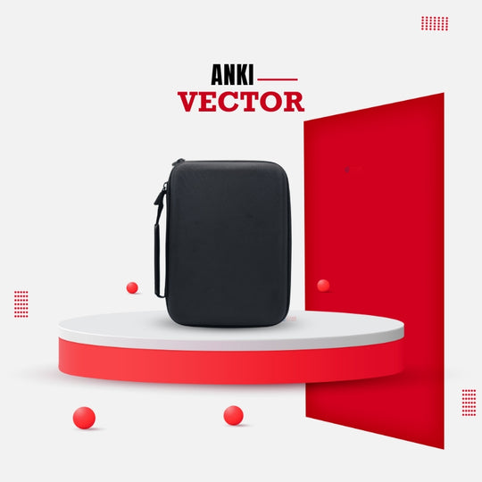 Anki Vector carry case open with compartments for robot, charger, and cube