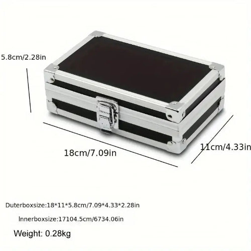 portable Compact Lockable Aluminum Storage Box metal case foam interior
