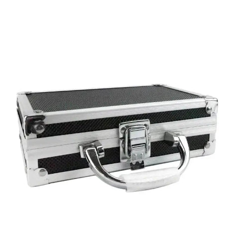 travel-ready compact lockable aluminum storage box durable silver design
