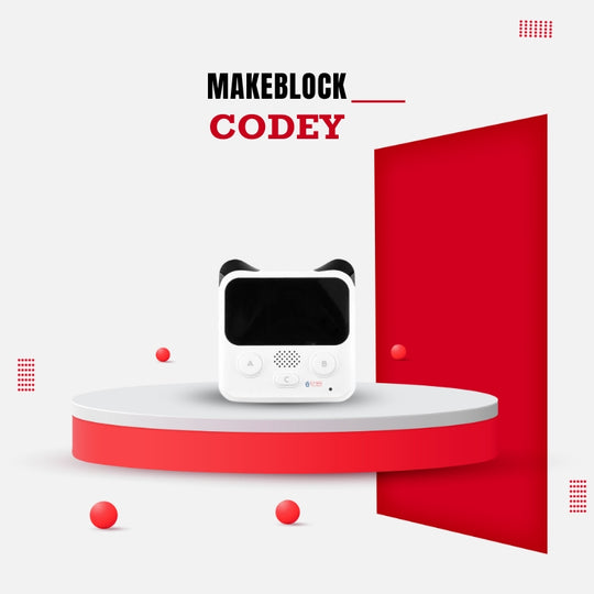 Makeblock Codey robot designed for kids’ coding and STEM education on display