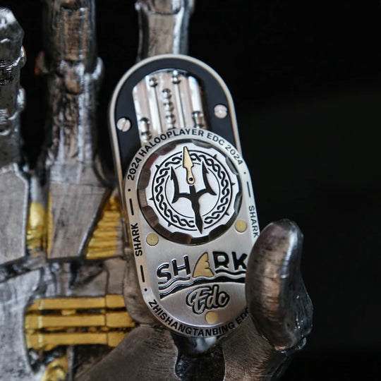 Zhi Shang Premium Fidget Slider stood vertically for display