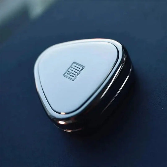 Top view of magneticRice Ball Fidget Slider toy showing matte and polished finish