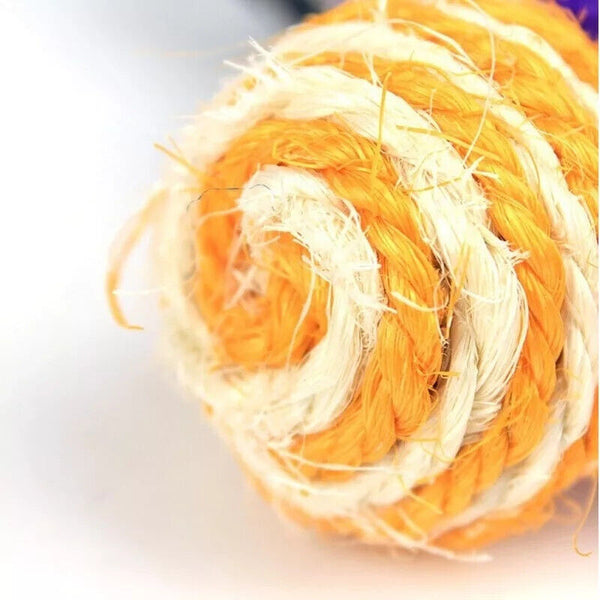 Cat Pet Sisal Rope Woven Ball Chewing Rattle Scratching Toy - Chys Thijarah