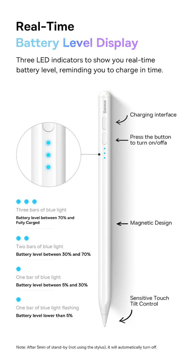 iPad Pencil 2nd Generation Magnetic Wireless Charging Stylus Pen for Apple Pro - Chys Thijarah