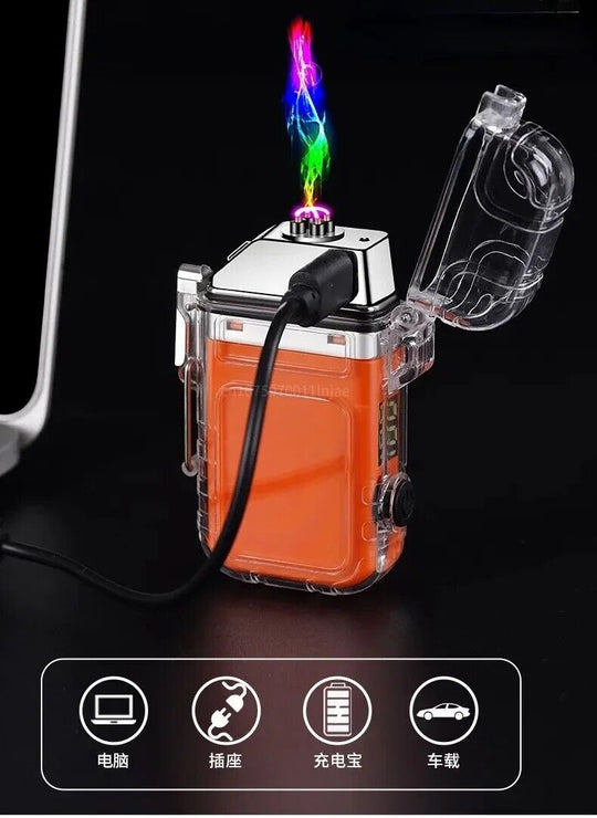 Dual Arc EDC outdoor camping waterproof Rechargeable Light lighter - Chys Thijarah
