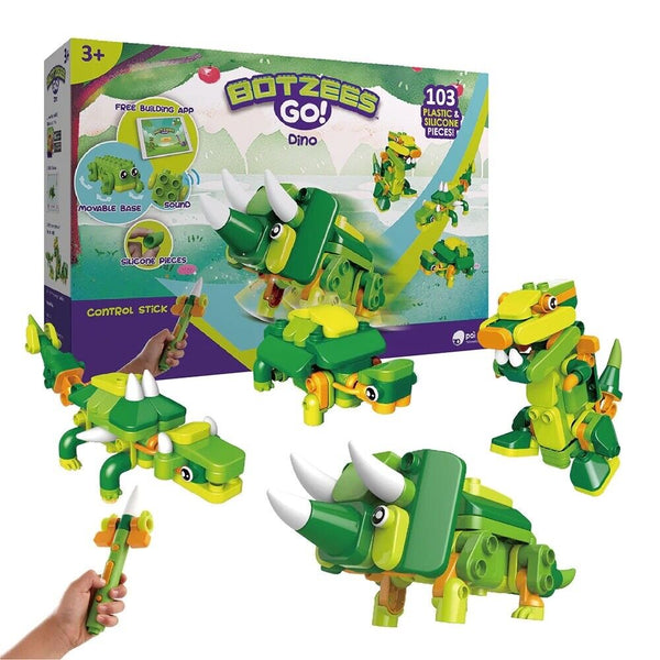 BOTZEES GO! Dinosaur Robots for Kids, Building and Electric Remote Control Toy - Chys Thijarah