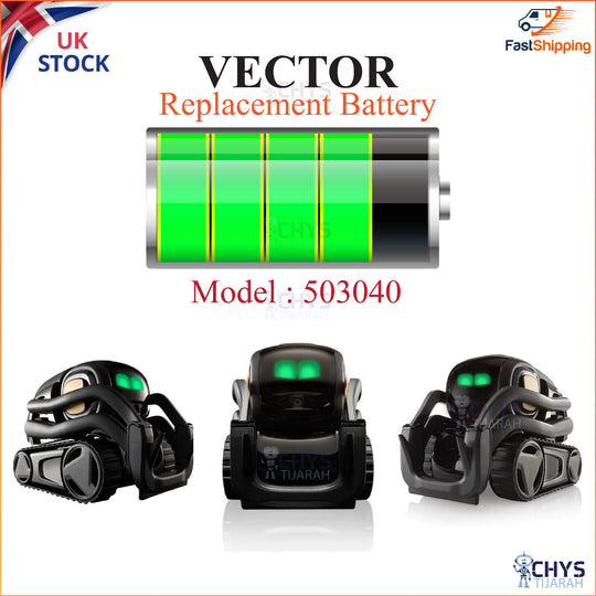 VECTOR ROBOT BATTERY  REPLACEMENT / UPGRADE   3.7V 600mAh Li-ion Polymer - Chys Thijarah