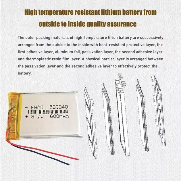 VECTOR ROBOT BATTERY  REPLACEMENT / UPGRADE   3.7V 600mAh Li-ion Polymer - Chys Thijarah