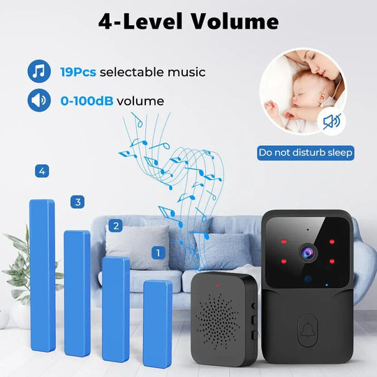 WiFi Doorbell Home Tuya WiFi Wireless Doorbell DC AC Battery Powered Camera Bell - Chys Thijarah